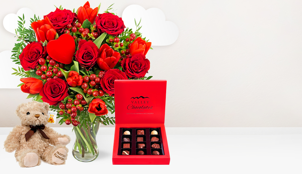 Valentines Day Combo Free next day delivery Prestige Flowers