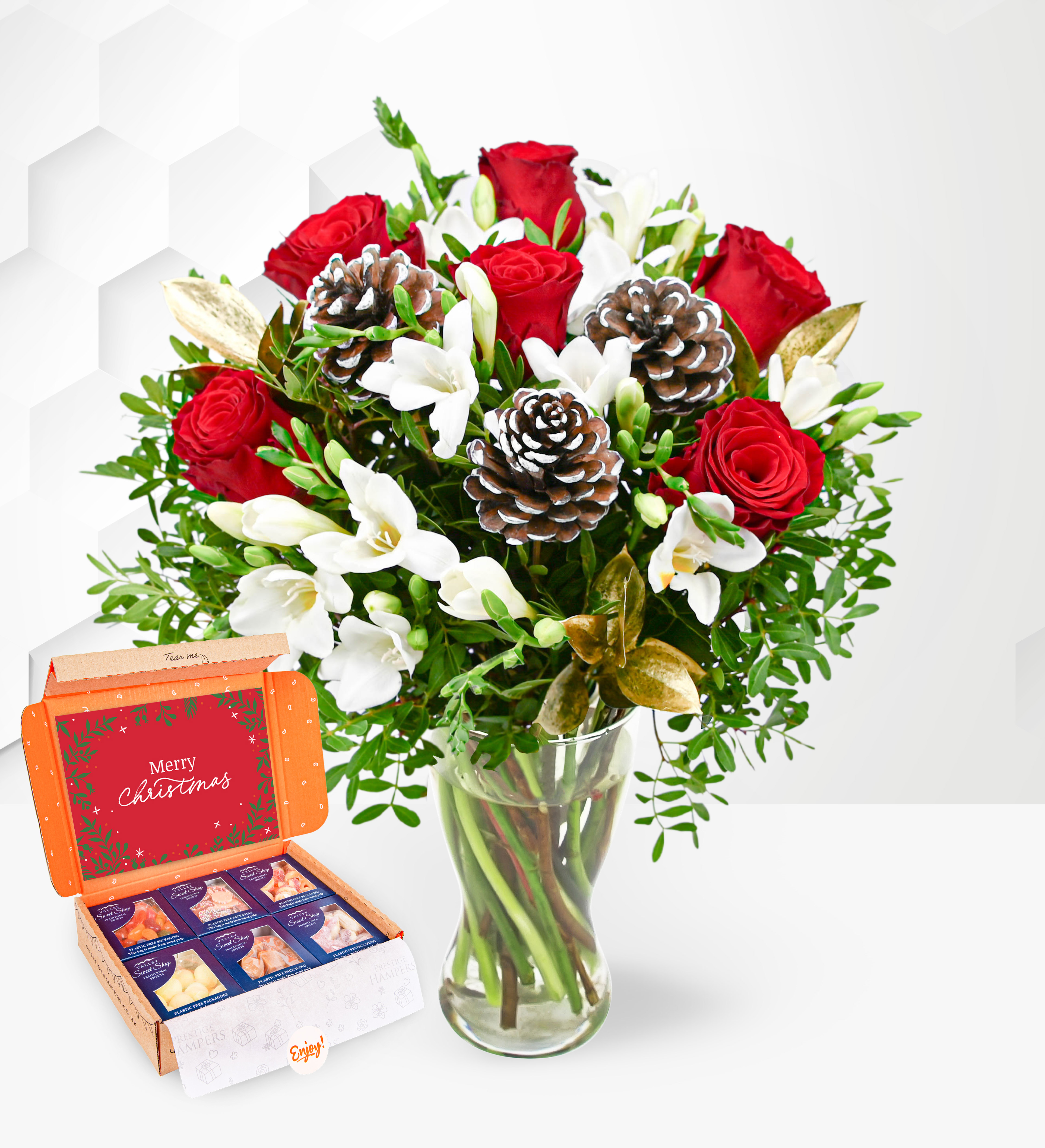Rose, Freesia & Sweetie Gift Prestige Flowers