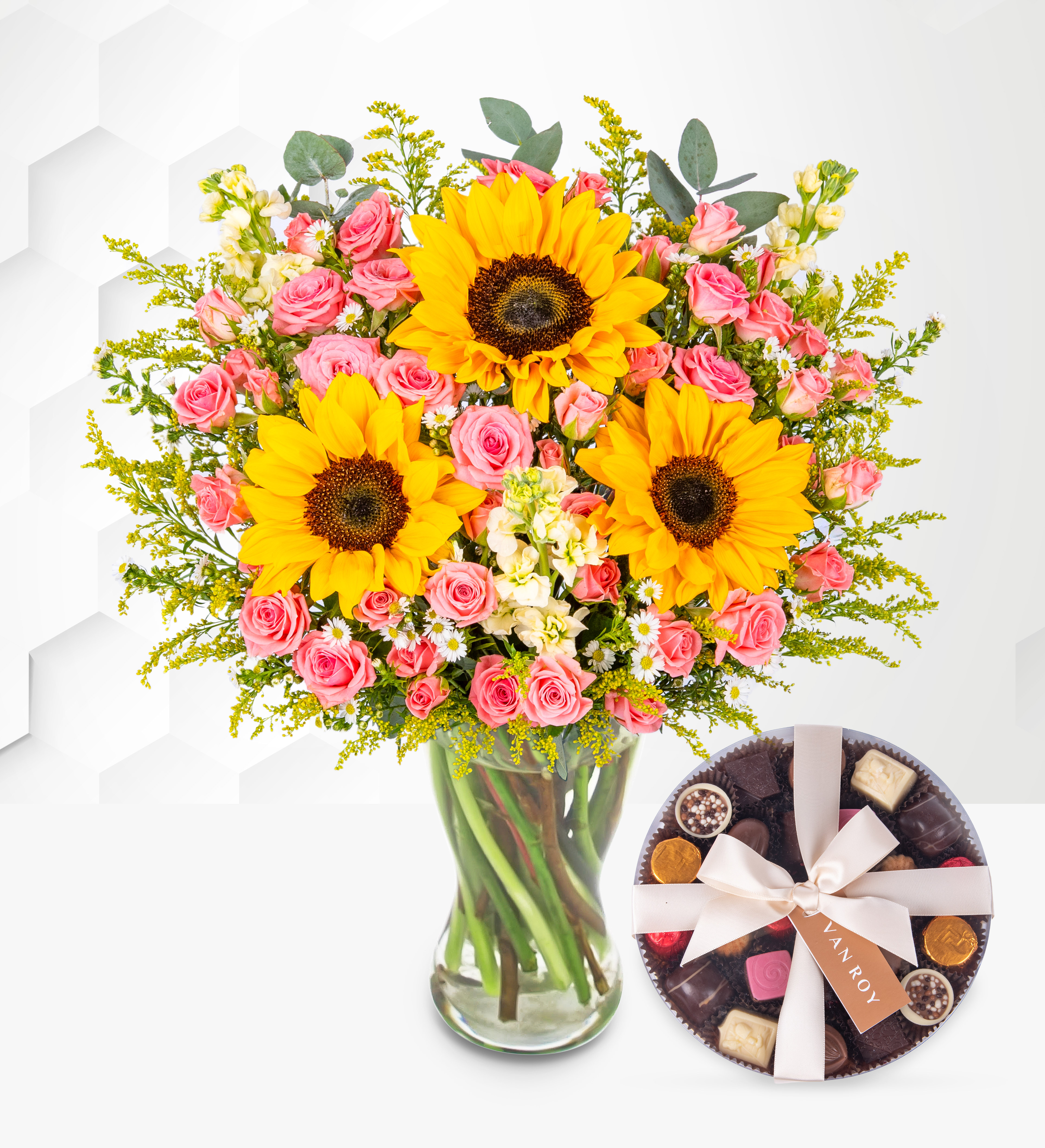 Sunflower Fields with Premium Belgian Chocolates