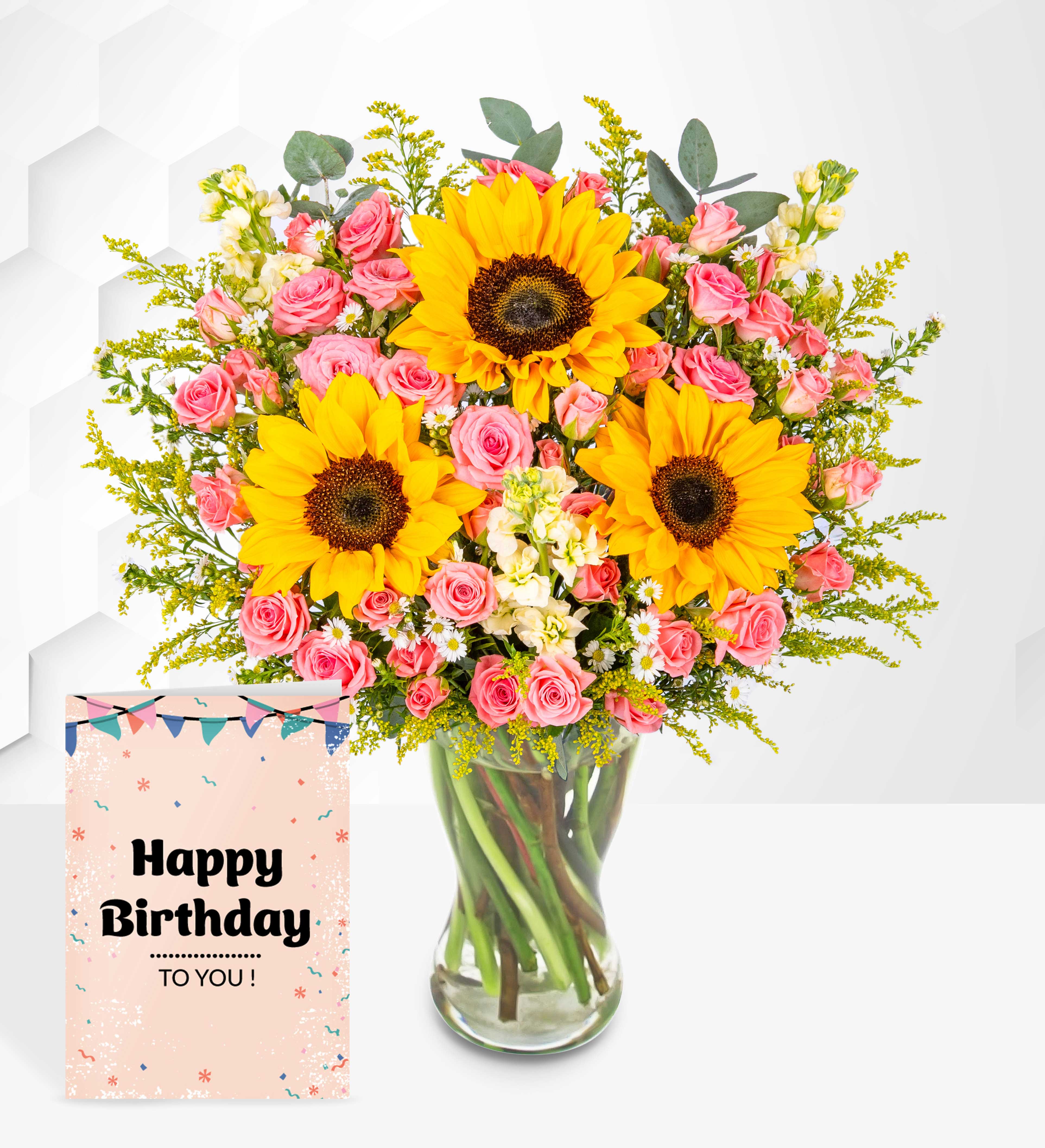 Sunflower Fields with Birthday Card